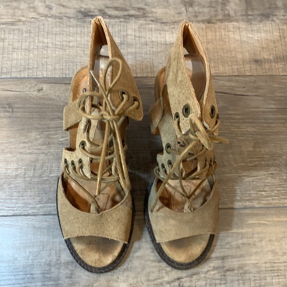 Free People heeled leather sandals size 38 - Picture 2 of 8